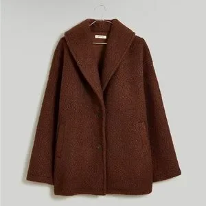 brown madewell shawl collar coat